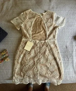 Franco White Lace Dress Size L thumbnail 2