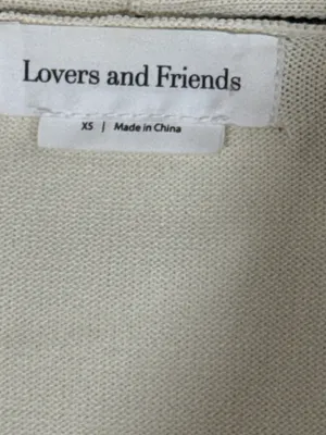 Lovers + Friends XS Cream Black Trim Gold Button Cardigan Sweater Dress thumbnail 7