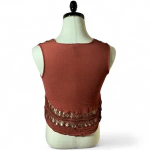 Rue 21 Crochet Fringe‎ Sleeveless Top Blouse Festival Boho Chic Tank thumbnail 2