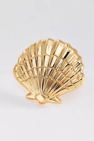 NWT $38 Anthropologie x BaubleBar Marina Gold Seashell Earrings .75” Length thumbnail 3