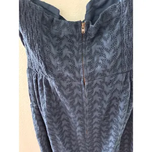 Girl from Savoy Anthropologie Navy Blue‎ Eyelet Halter Dress Pockets Size 4 thumbnail 8