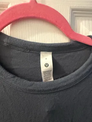lululemon athletica Black Short Sleeve Crop Top thumbnail 2