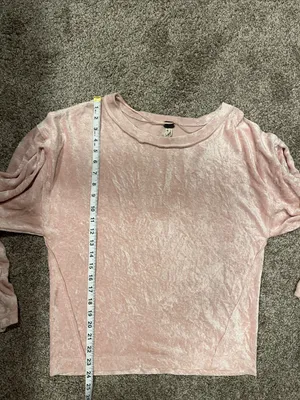 We the Free Milan Crushed Velvet Top in Pink Size Small thumbnail 10