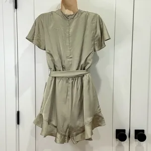 NWT Show Me Your Mumu Say I Do Satin Romper Small Green Bridal Wedding Feminine thumbnail 5