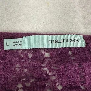 Maurices Womens Long Sleeve Purple Lace Top Size L thumbnail 3