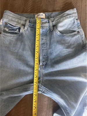 AGOLDE 90's Mid Rise Loose Fit in Captured Wash Distressed Button Fly Women’s 24 thumbnail 12