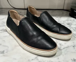 Naturalizer women’s size 7.5 slip‎ on loafers black leather white thumbnail 1