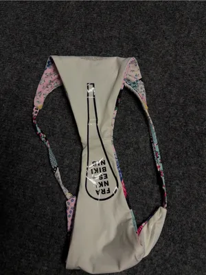 Frankie's Bikinis Patchwork Triangle Thong Bikini Bottom - Multi Floral Print thumbnail 4