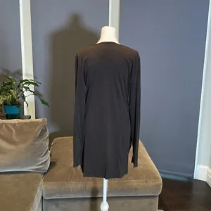 Women’s Black Long Sleeve Sexy Top/Dress with Chain Closure Size XL NEW thumbnail 4