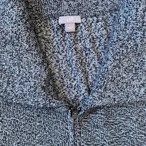 J. Jill Womens B&W Marled Full Zip‎ Shawl Collar Sleeveless Sweater Vest Large thumbnail 4