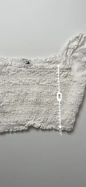 Pretty Milkmaid Soft Girl White Smocked Off-The-Shoulder Ruffle Sleeve Crop Top thumbnail 3