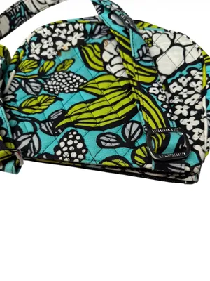 Vera Bradley Teal Floral Quilted Crossbody with Lime & White Accents thumbnail 4