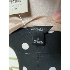 Ann Taylor Womens Top Size‎ Small Beige Black Mesh Bow Lyocell NEW thumbnail 6