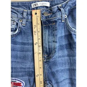 Zara Women’s Skinny Stretch Blue Jeans Size 30 Patch “Regret Nothing” thumbnail 11
