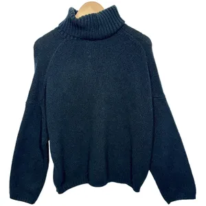 Abercrombie & Fitch Black Ribbed Chunky Knit Long Sleeve Turtleneck Sweater Sz M thumbnail 2