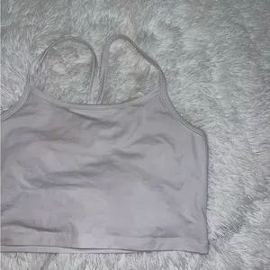 Aerie Offline White Razor Back Cropped Tank size Large thumbnail 1