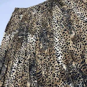 Vintage Hidden Leopard Faces Pleated Skirt Animal Print‎ 80s Drama Eclectic Fun thumbnail 5