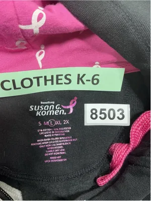 Womans Excellent Condition Susan G Komen Full Zip Hoodie Large Black Graphic thumbnail 4