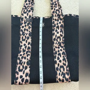 Victoria’s Secret mesh shopper with leopard accent cheetah handles thumbnail 7