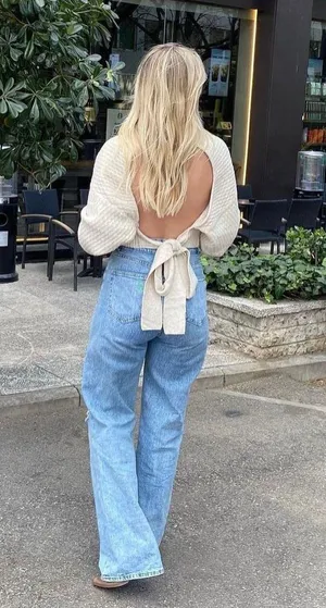 ZARA Open Back Knit Sweater Top thumbnail 2