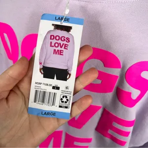 Sz L Wildfox Lavender “Dogs Love Me” Graphic Crewneck Sweatshirt NWT $108 MSRP thumbnail 7