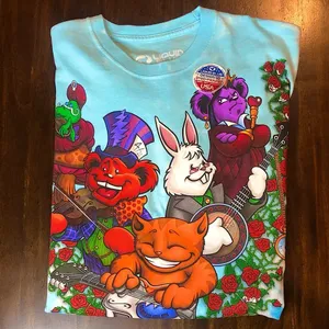 Unisex GRATEFUL DEAD Alice In Wonderland Tie Dye Short Sleeve T-Shirt Sz 2XL NWT thumbnail 2