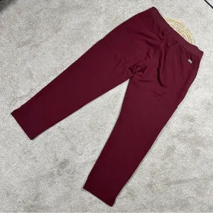 Figs Women’s Nepal Skinny Scrub Pants Pull On Limited Edition in Burgundy XL thumbnail 6