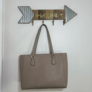 Tory Burch Gray Leather Tote Bag EUC thumbnail 4