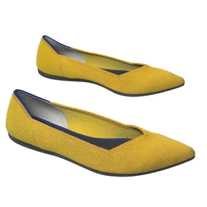 Rothys The Point‎ Ballet Flats Womens 9.5 Marigold Yellow Knit Comfort Slip On thumbnail 5