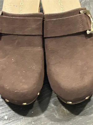 Andiamo Women's Brown Suede Mule with Decorative Buckle 6.5 wide thumbnail 10