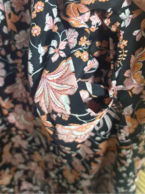 Maurices black and pink floral midi dress size large thumbnail 6