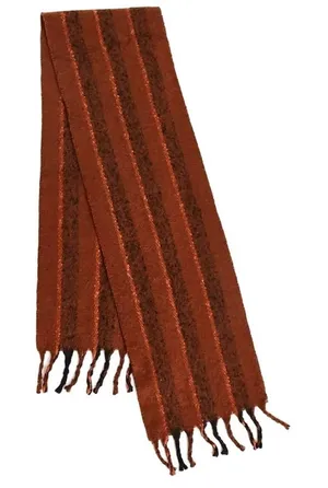 ASOS Design Blanket Scarf in Brown and Orange Stripe​​​​​​ thumbnail 1
