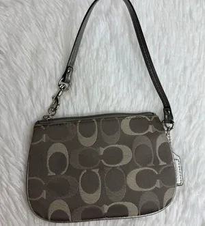 COACH Gray Signature Canvas Wristlet thumbnail 2