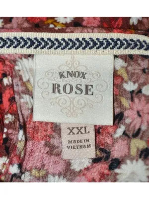 KNOX ROSE Women’s Peasant Blouse Top Size XXL Pink Floral Smocked Shabby Chic thumbnail 10