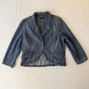 Riders Copper Collection XL Y2K Embroidered Denim Blazer Western Boho thumbnail 2
