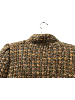 Vtg 80s Outer-Scene Quilted Knit Parka Jacket GrandmaCore Earthy Oversized Large thumbnail 10