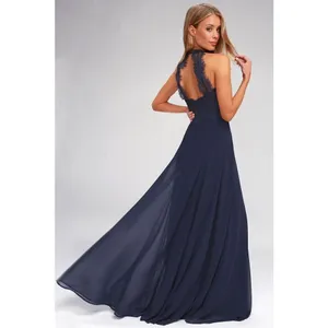 Lulu’s Dance All Evening navy lace M elegant semi formal maxi dress thumbnail 2