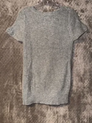 American Eagle Outfitters Knit Sweater Size M Gray Short Sleeve Tunic thumbnail 7
