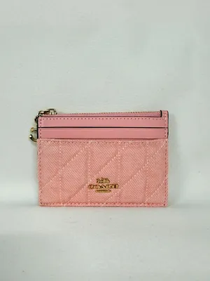 coach Mini Skinny Id Case In Loved Denim With Quilting And Charm cfa30 thumbnail 2