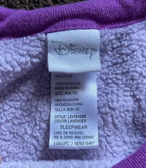 Disney sleepy Eeyore purple do not disturb fuzzy pajama top and bottoms M thumbnail 4