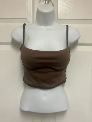 Move With You Mocha Padded Sports Bra Tank Top thumbnail 3