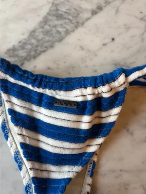 Triangl Blue & White Striped Bikini Bottom Sz M thumbnail 4