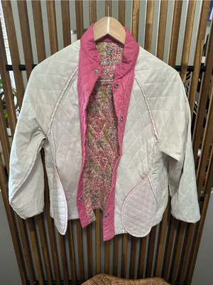 Vintage Snug Suit Floral Quilted Jacket Heritage Pink Calico Coat M thumbnail 8