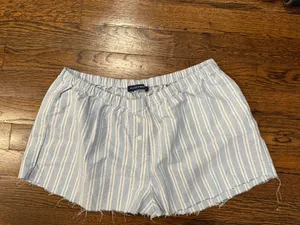 Brandy Melville Blue and White Striped Shorts thumbnail 2