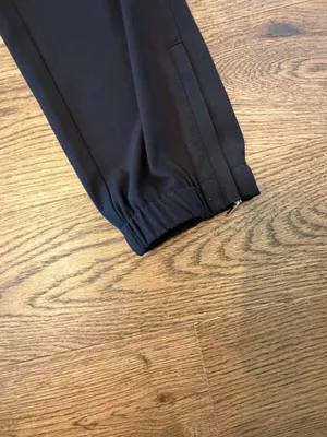 Trouvé Black Crepe Elastic Ankle Zip Jogger Dress Pants Size 0 thumbnail 3