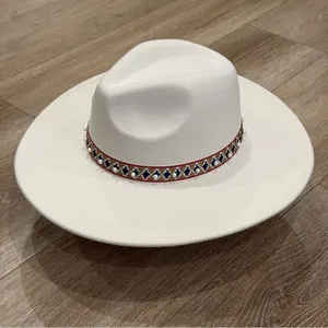 NWT Pearl Band Fedora Hat Boho One Size Boutique thumbnail 2