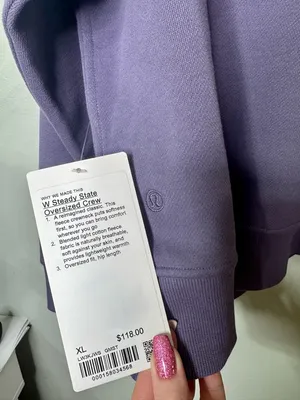 Lululemon Women’s Steady State Oversized Crew Sweatshirt Grape Mist XL NWT thumbnail 8