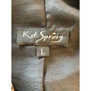 K D Spring‎ Art to Wear Jacket Womens Large Embellished Mixed Media Pockets Vtg thumbnail 4