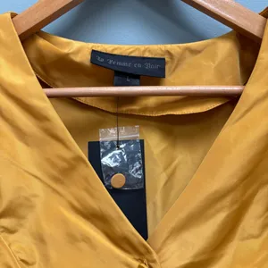 La Femme En Noir Taffeta Edwardian Blouse in Marigold L thumbnail 6
