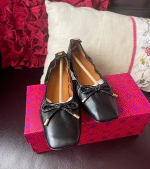 Tory Burch square toe bow ballet nappa leather color black NIX size 8 thumbnail 4